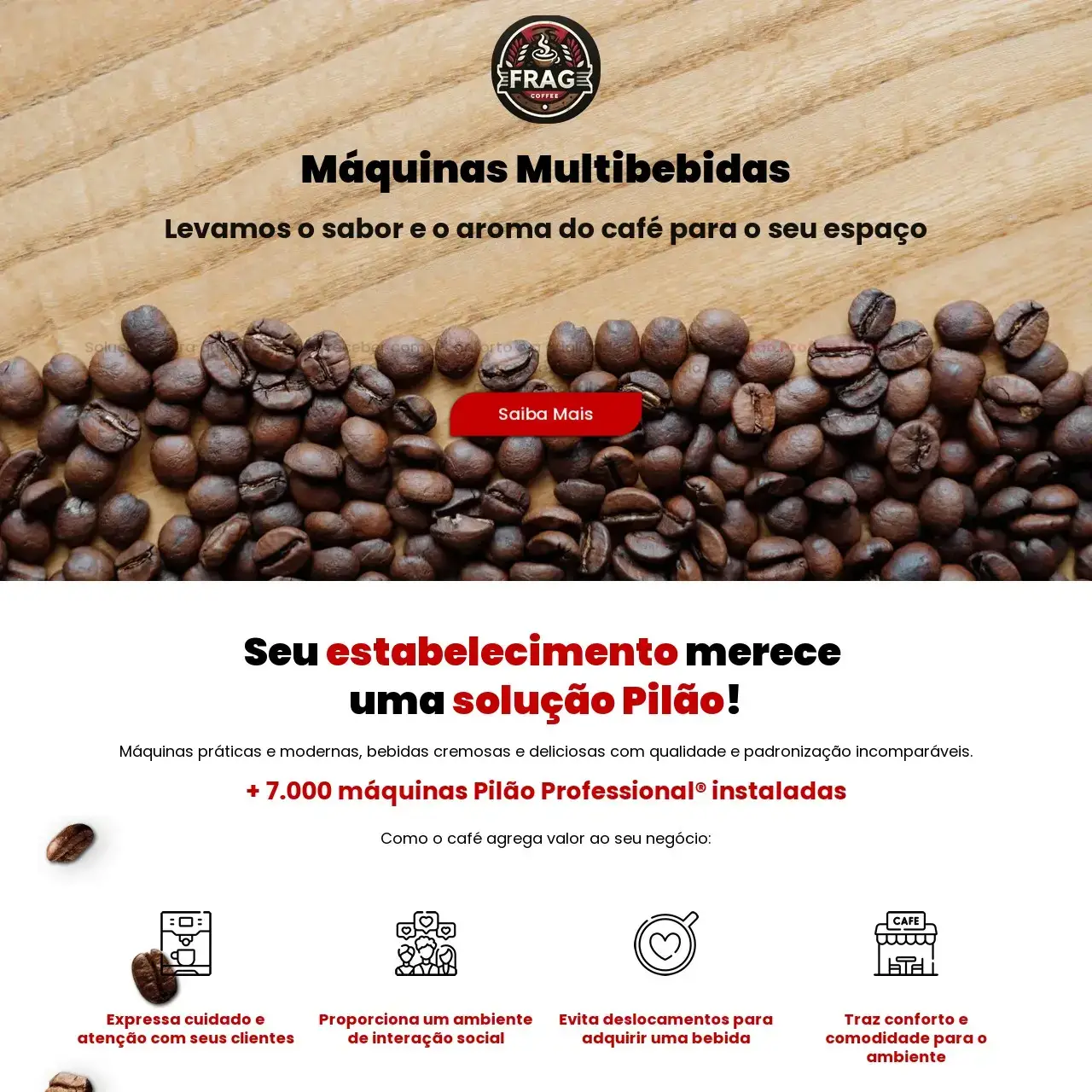 Landing page Frag Coffee - Criação de sites profissionais e e-commerces