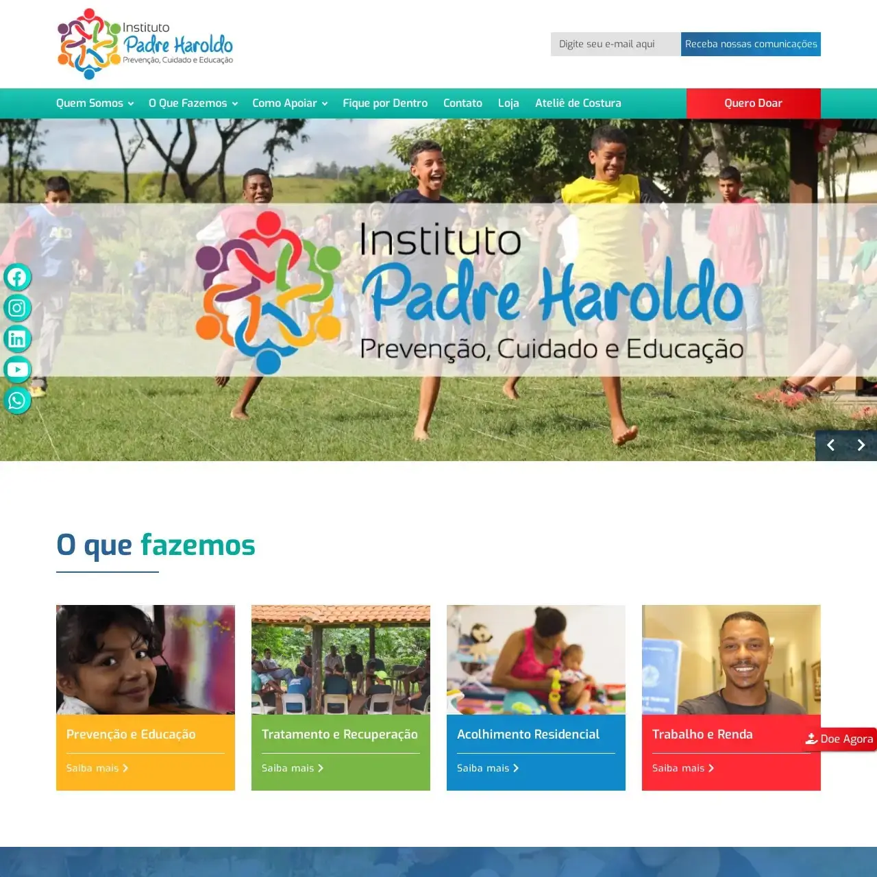 Novo site do Instituto Padre Haroldo - Criação de sites profissionais